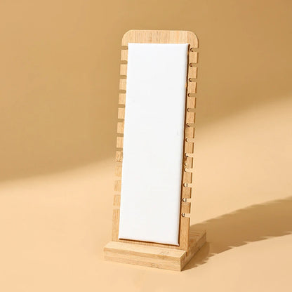Bamboo and Wood Necklace Display Stand for Jewelry Storage and Photography Props